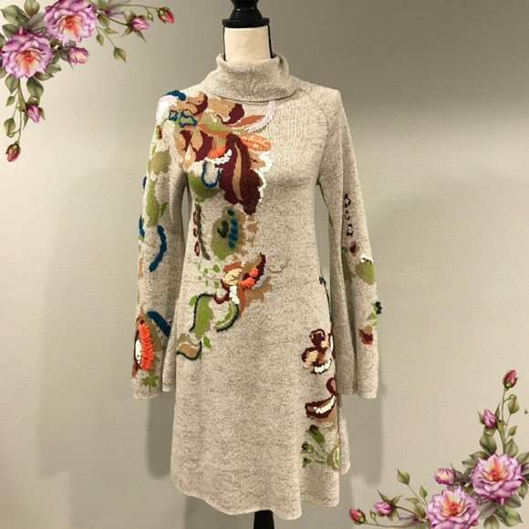 Anthropologie Dresses & Skirts - Knitted n Knotted bell sleeve sweater dress